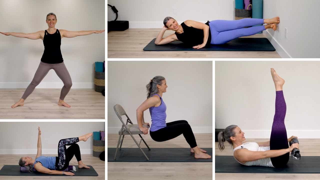 Beth in different Pilates exercises